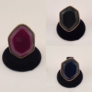 Barse Electric Blue Glass & Bronze Cocktail Ring